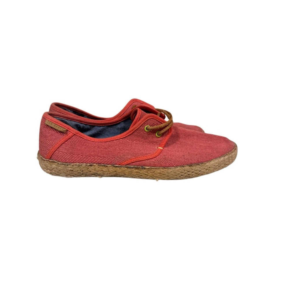 Ted Baker Men's Drilll3 Espadrille Lace-Up Red/Tan Size 10 - Picture 2 of 9